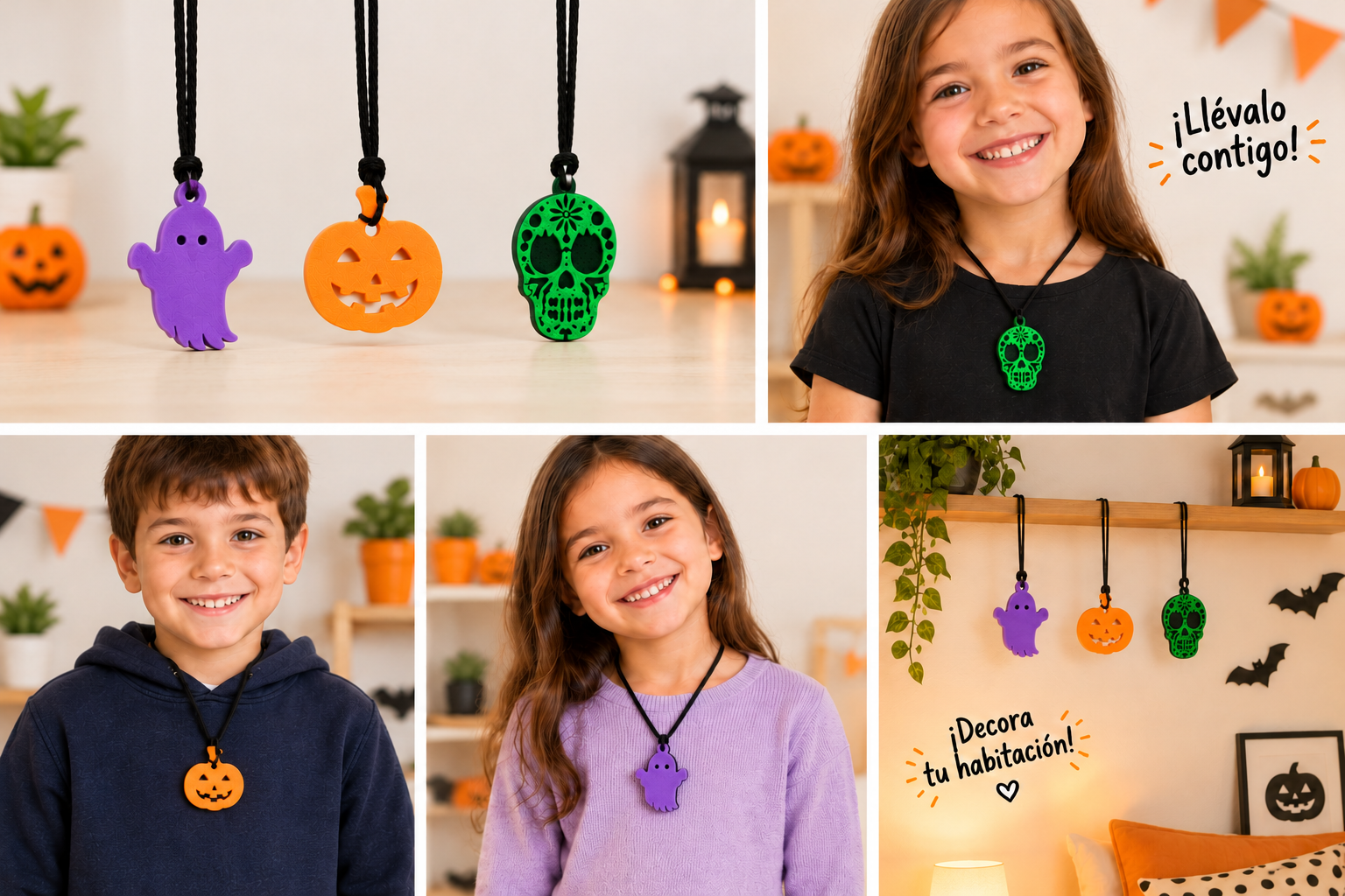 Collage de colgantes de Halloween